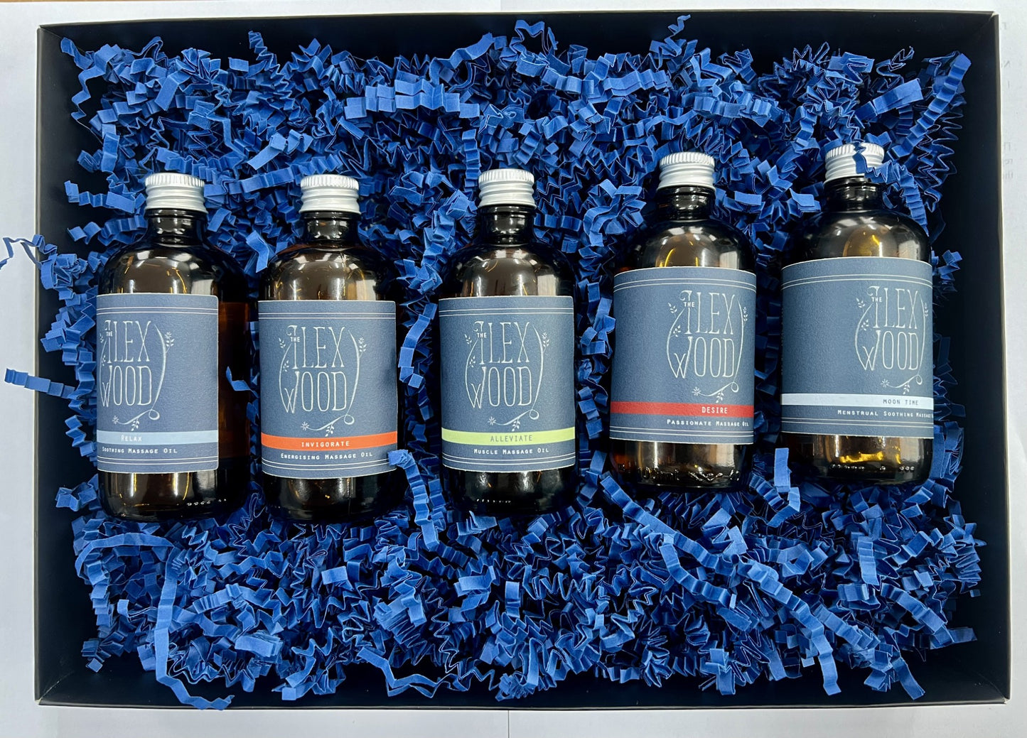 Vegan Natural Massage Oil Gift Set of 5 Varieties